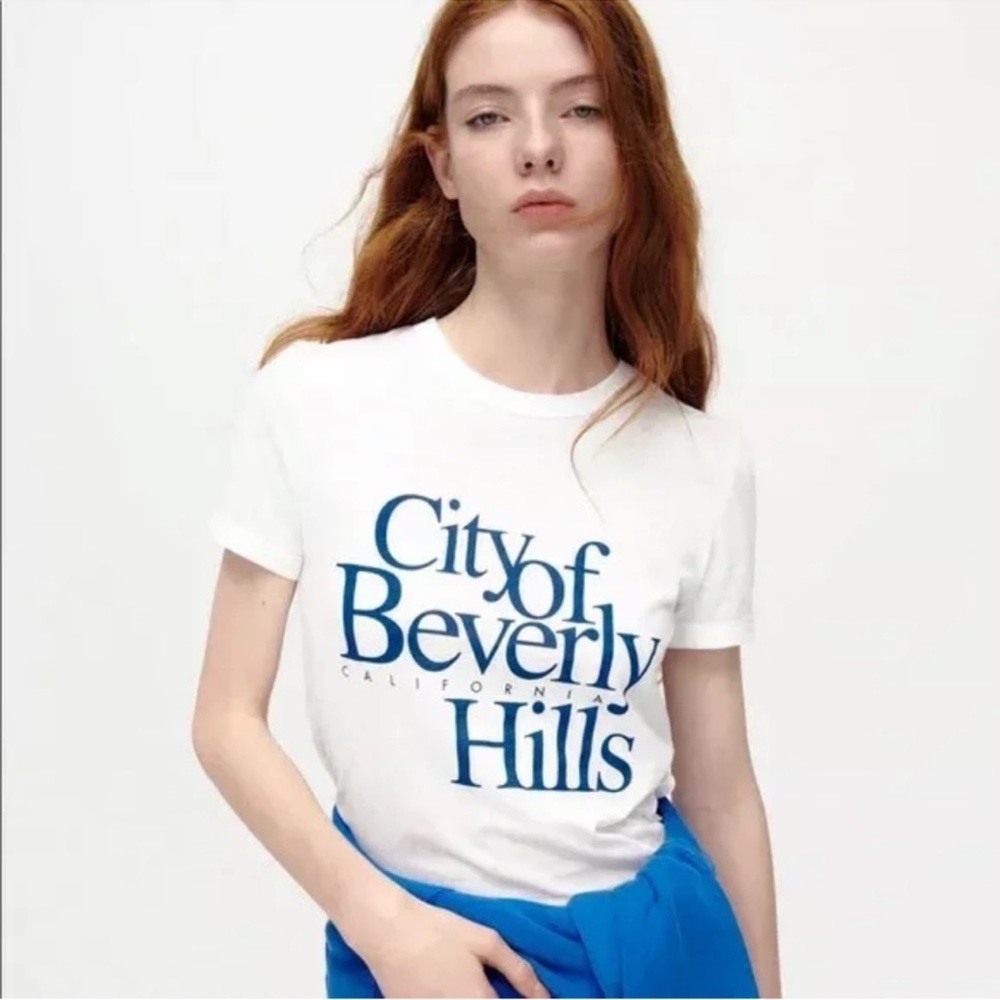 NWT ZARA GRAPHIC TEE CITY OF BEVERLY HILLS T-SHIRT
